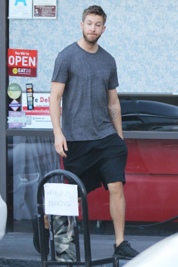 EXCLUSIVE: Calvin Harris (Taylor Swift's boyfriend) spotted leaving a cheap Thai massage parlor in Los Angeles after spending around two hours inside in the early evening. A sign outside the door advertises $40 and $50 massages. Pictured: Calvin Harris Ref: SPL1119875 080915 EXCLUSIVE Picture by: Splash News Splash News and Pictures Los Angeles:310-821-2666 New York:212-619-2666 London:870-934-2666 photodesk@splashnews.com 