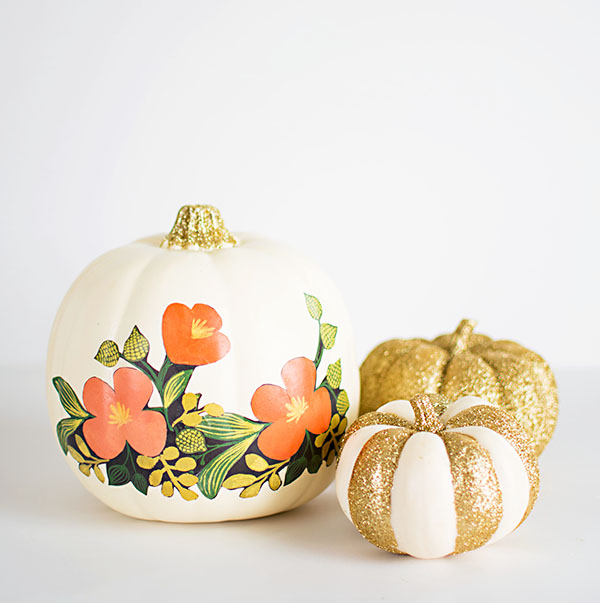 Floral-and-glitter-pumpkins