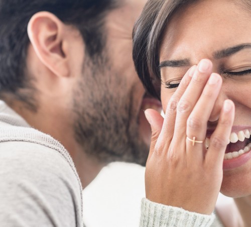 Couple laughing together