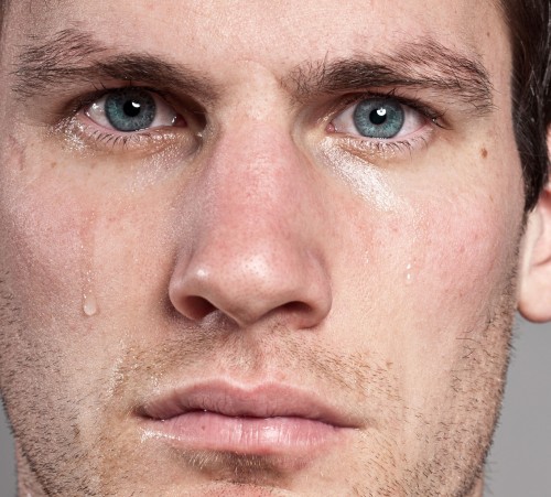 Portrait of a man crying