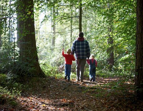 Young-family-walking