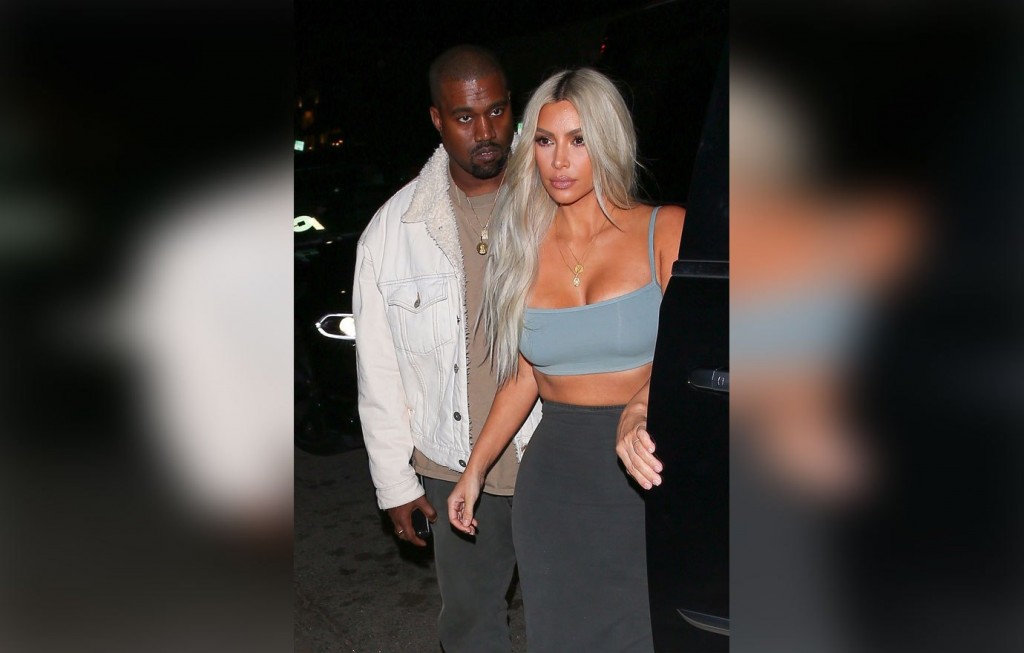 Kim Kardashian and Kanye West arrive at Kendall's birthday party at Petite Taqueria